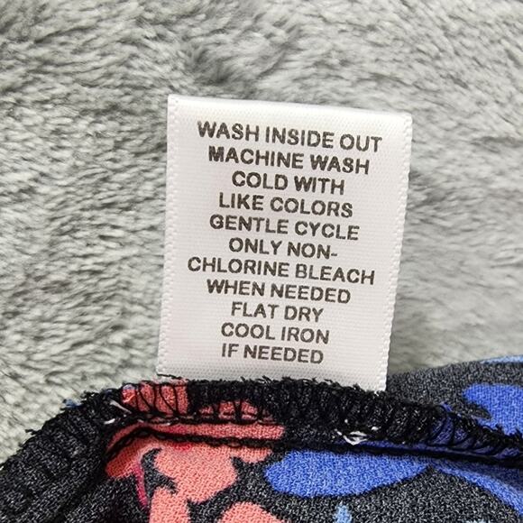 Elle Dress Womens M Black Blue Pink Floral Tiered Ruffled Sundress Flowy Preppy - Picture 7 of 11